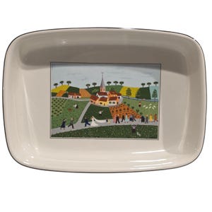 Villeroy & Boch Vilbofour Naif Wedding Procession Rectangular Baker 11.5 in