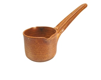 Flame 2007 Studio Pottery Ceramic Pot Syrup Butter Warmer Rustic Farm Home Decor