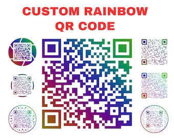 Custom Rainbow QR Code: Small Business Branding, Printable PNG (Digital Download)