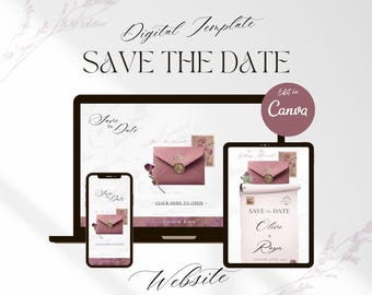 Editable Save the Date Website Template: Canva Design (Digital Download)