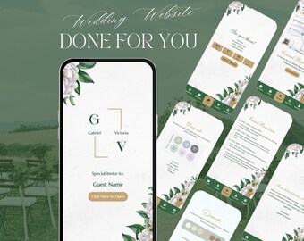 Animated Greenery Wedding Website Invitation: Personalized Guest Name