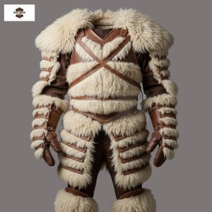 Handmade Viking Armor: Genuine Leather & Sheep Fur - LARP Medieval Costume