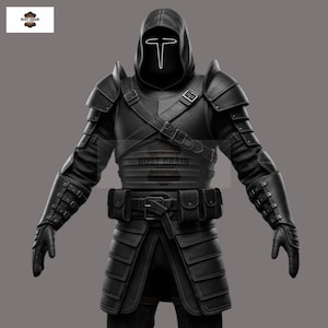 Disfraz de Caballero Negro para LARP - Armadura de caballero de cuero negro hecha a mano - Armadura de cuero genuino de cuerpo entero para hombre - Disfraz de fantasía para cosplay y LARP