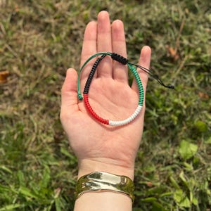 Handwoven Palestine Friendship Bracelet: Adjustable Unisex Rope Band