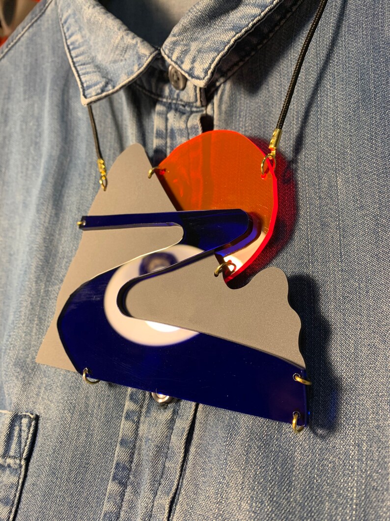 Laser cut necklace acrylic necklace plastic jewellery bib Etsy