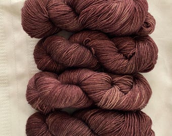 4 ply Fingering Weight Hand Dyed Yarn - Eggplant