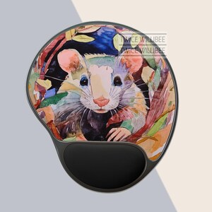 Rat Image Mouse Pad Cute Nerdy Desk Accessory | Unique Gaming Office Mouse Pad | Ergonomic Gift for him,  Her | Birthday Holiday Present