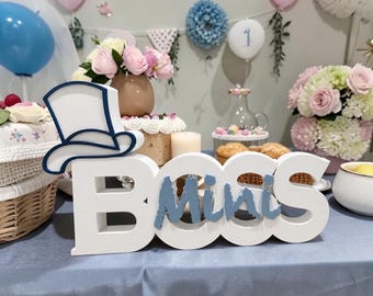 Personalized BOSS Mini Sign – 3D Printed Decoration with Name | Baby Shower Gift, Nursery Decor, Custom Colors | Birth Gift