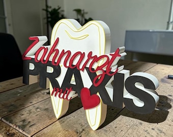 Decorative sign “Dentist with Heart” – Perfect gift for dentists and dental practices – Say thank you – Christmas gift – Give with love