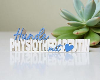 Canine physiotherapist with heart sign – gift for animal lovers | Thank you | Handmade | Practice decor made with love
