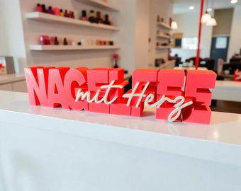 Nail Fairy with Heart - 3D lettering as stylish studio decoration or as a very special, meaningful gift