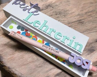 Best Teacher – End-of-Year Gift / Gift Box / Gift for Her / Fits Legami Gel Pens with Our Name Engraving