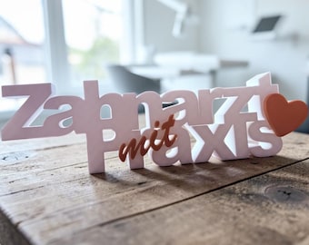Decorative sign “Dentist with Heart” – Perfect gift for dentists and dental practices – Say thank you – Christmas gift – Give with love