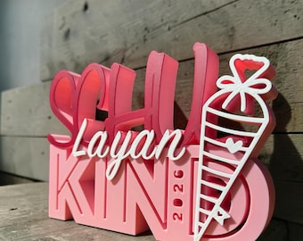 Finally, a back-to-school gift for a child! | Back-to-school 2026 decoration with name – Personalized name tag for a schoolchild | Unique gift