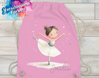 Sac de sport personnalisé pour ballerine avec prénom, cadeau pour la maternelle, sac de sport, ballet, enfant, idée cadeau, sac