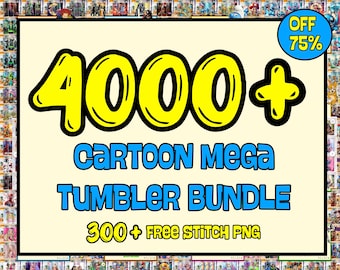 Bundel Mega Cartoon Tumbler Wrap: 20 oz sublimatieontwerpen (digitale png-download)