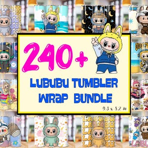 240+ Labubu Tumbler Wrap Bundle, La-Bu-Bu Doll Designs, Trendy Pink Cartoon Tumbler Wrap, 20 oz Labubu PNG Tumbler, Kids Tumbler Wrap.