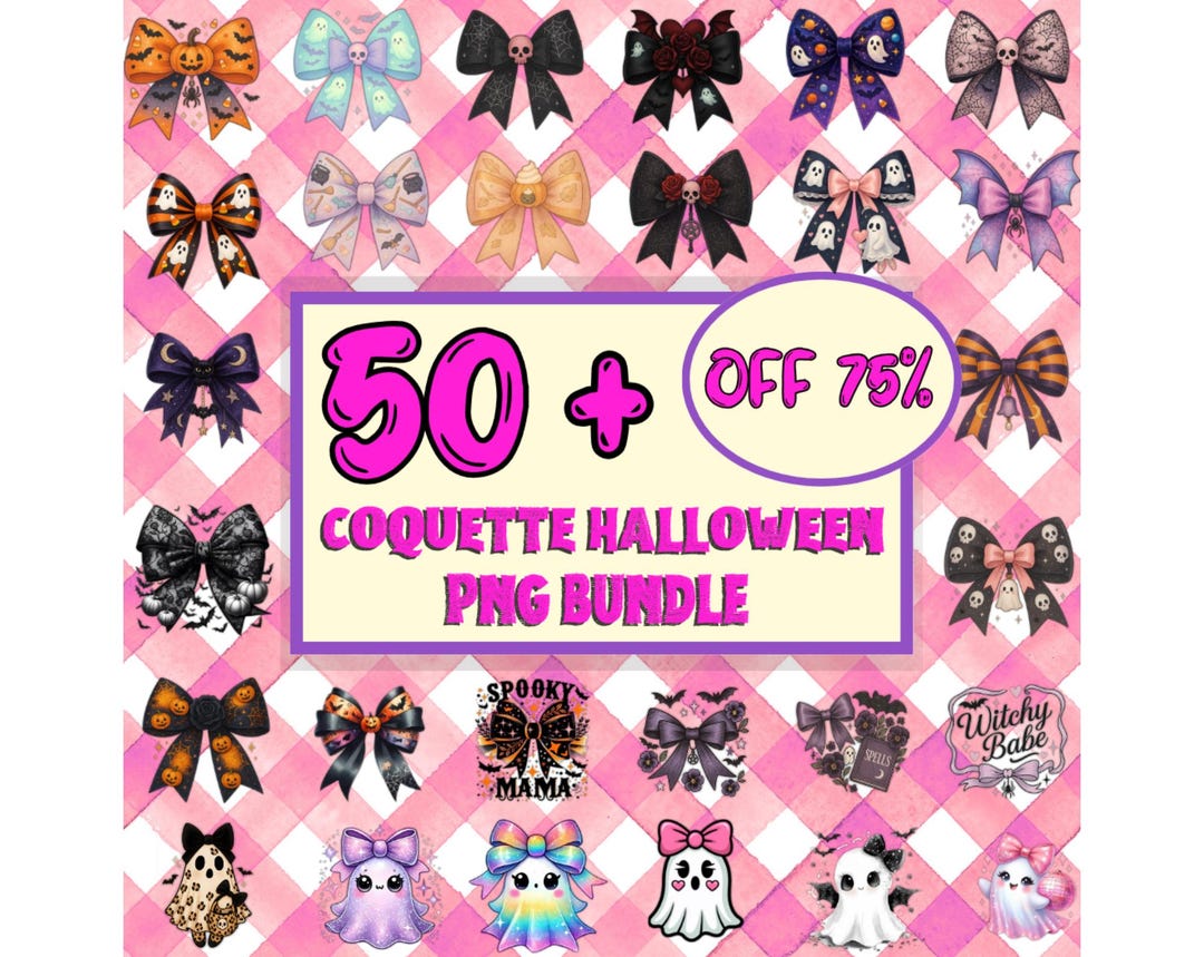 50+ Halloween Coquette Bow PNG Bundle (digital Download) - Etsy