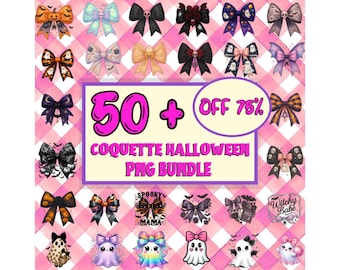 50+ Halloween Coquette Bow PNG Bundle (Digital Download)