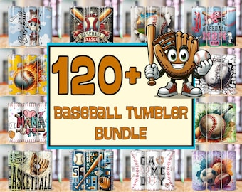 Baseball Tumbler Wrap-paket: 120+ PNG-designer (digital nedladdning)
