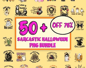 Sarcastic Halloween PNG Bundle: Spooky Season Designs (Digital Download)