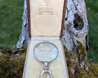 Antique French Victorian Silver Loupe Magnifying Glass