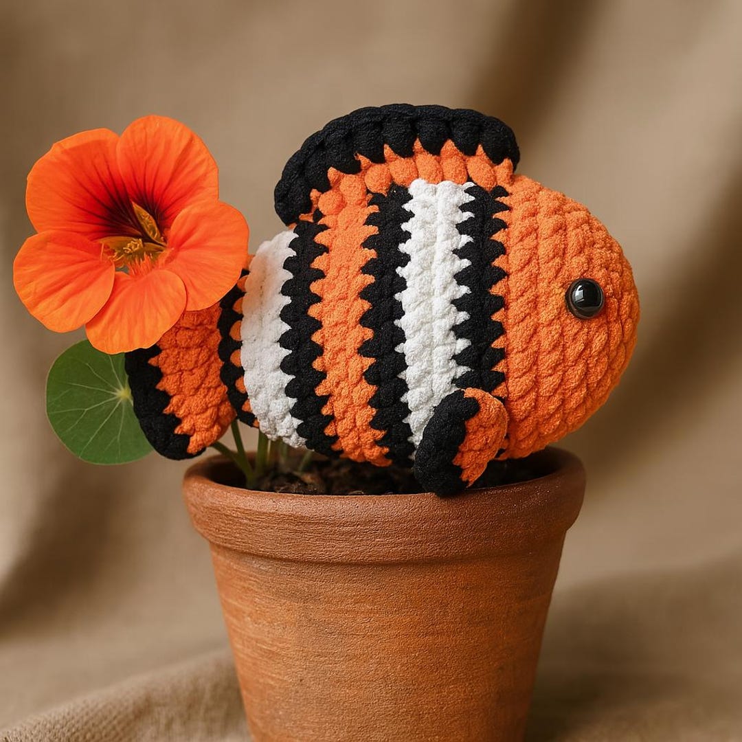 No Sew Clownfish Crochet Pattern PDF – Easy Amigurumi Digital Download ...