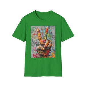 Peace Sign Graffiti T-Shirt, Unisex Tee, Colorful Graphic Shirt, Street Style Top, Hippie Clothing