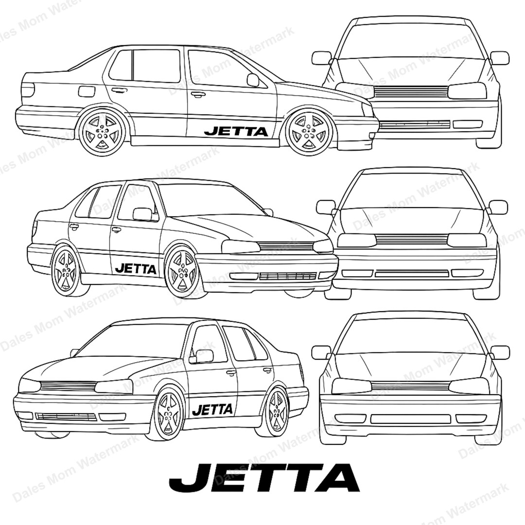 Volkswagen Jetta Mk Iii Vector Clipart — SVG, PDF and Png Digital ...