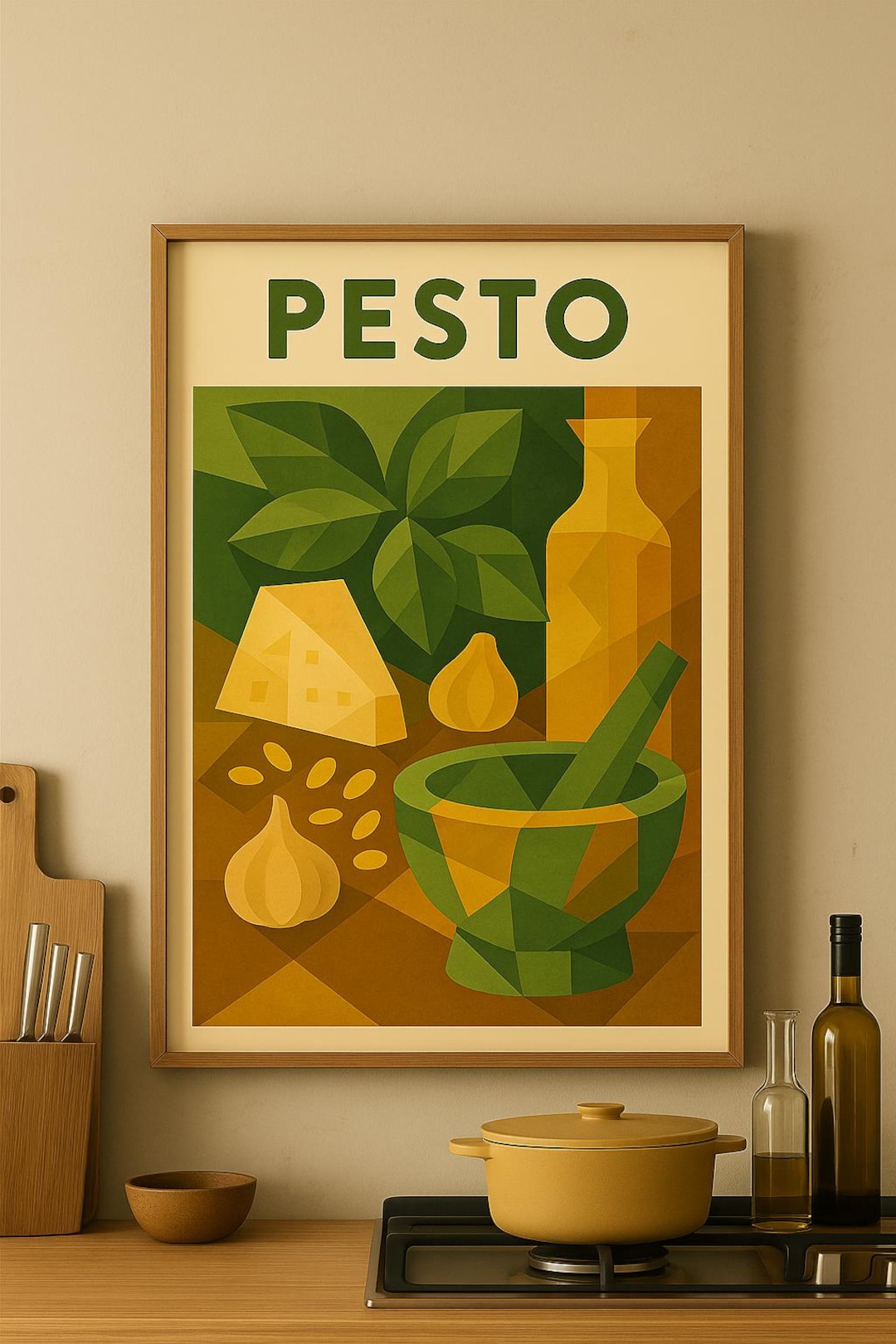 Pesto Ingredients Poster – Printable Italian Kitchen Wall Art | Modern ...