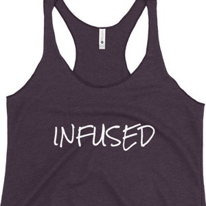 INFUSED in White Women's Racerback Tank Top
