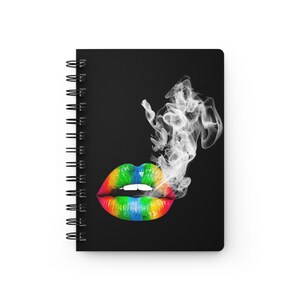 Rainbow Lips White Smoke | Spiralgebundenes Notizbuch