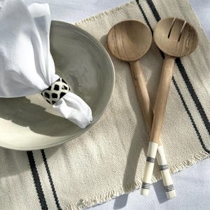 Wooden Serving Spoon- Wild Olive Wood Spoon- Olive Wood and Bone Spoon- Serving Spoons- Wooden Serving Utensils- Africa Decor- African Home