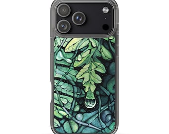 Fern and Waterdrops Botanical Phone Cover,  Nature Art for iPhone 14–17