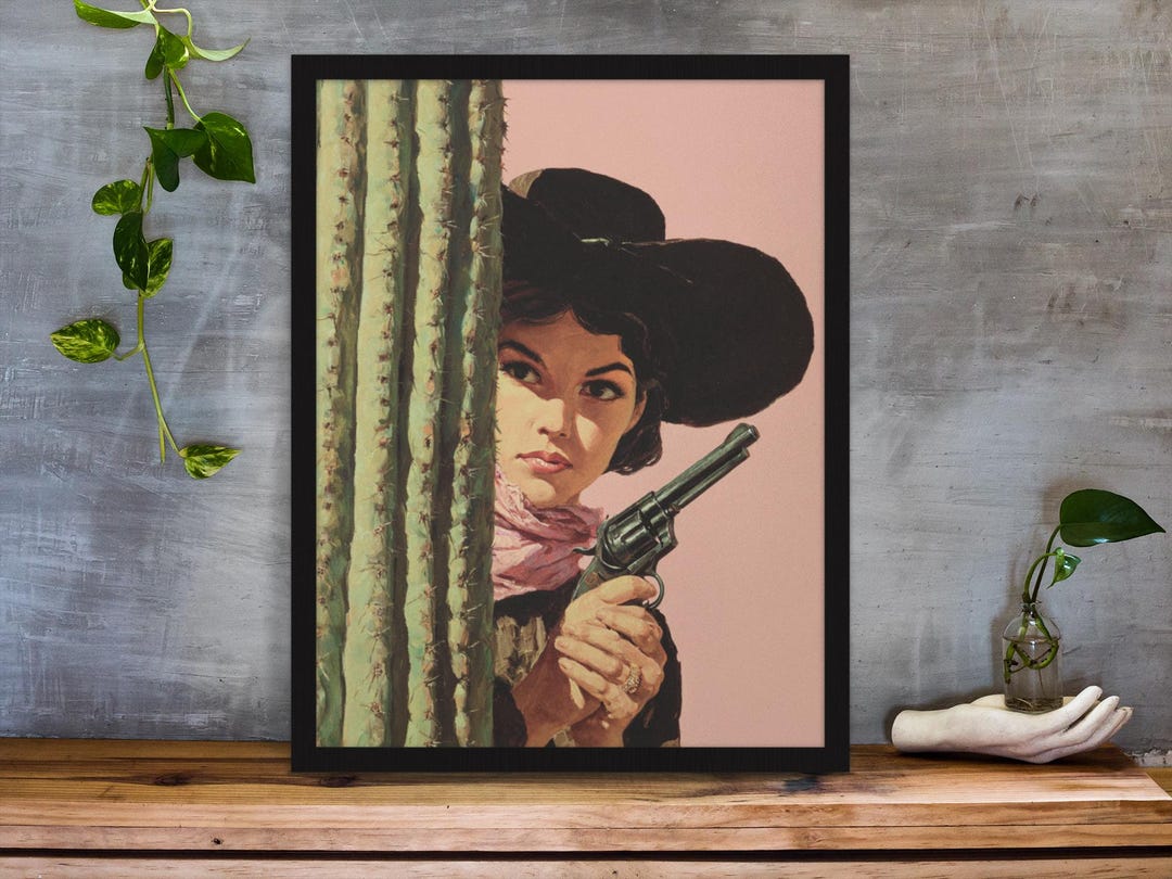 retro cowgirl art prints - set of 3 - digital download... Retro Cowgirl Cactus Art Print: Pink Western Decor (digital Download ...