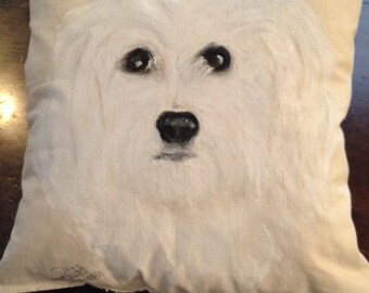 Maltese Puppy Lovers.  This pillow will go anywhere in your home.