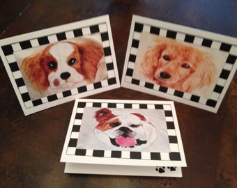 Set of 12 Greeting Cards: Send a card of man's best friend for any occasion. Blank inside