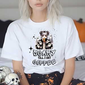 Scary Till I Get Coffee T-Shirt: Garment-Dyed Unisex Tee