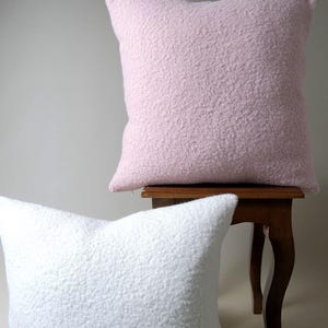 Boucle Throw Pillow Cover, Boucle Pillow Case, Luxury Handmade Boucle Lumbar Pillow Cases, Teddy Boucle Pillow Covers, BoucleCushion Covers