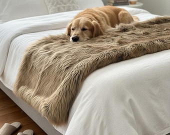 Kunstpelz Bettläufer, mit Samt gefüttert, gemütliche Schlafzimmer Decke