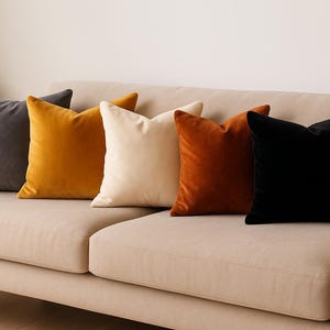 Handmade Velvet Pillow Cover: Luxury Throw Pillow Case, 26 Colors