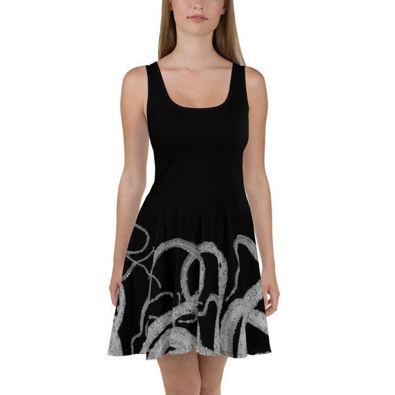 Vintage octopus tentacles nautical steampunk kraken emo goth summer rave harajuku rocker Skater Dress