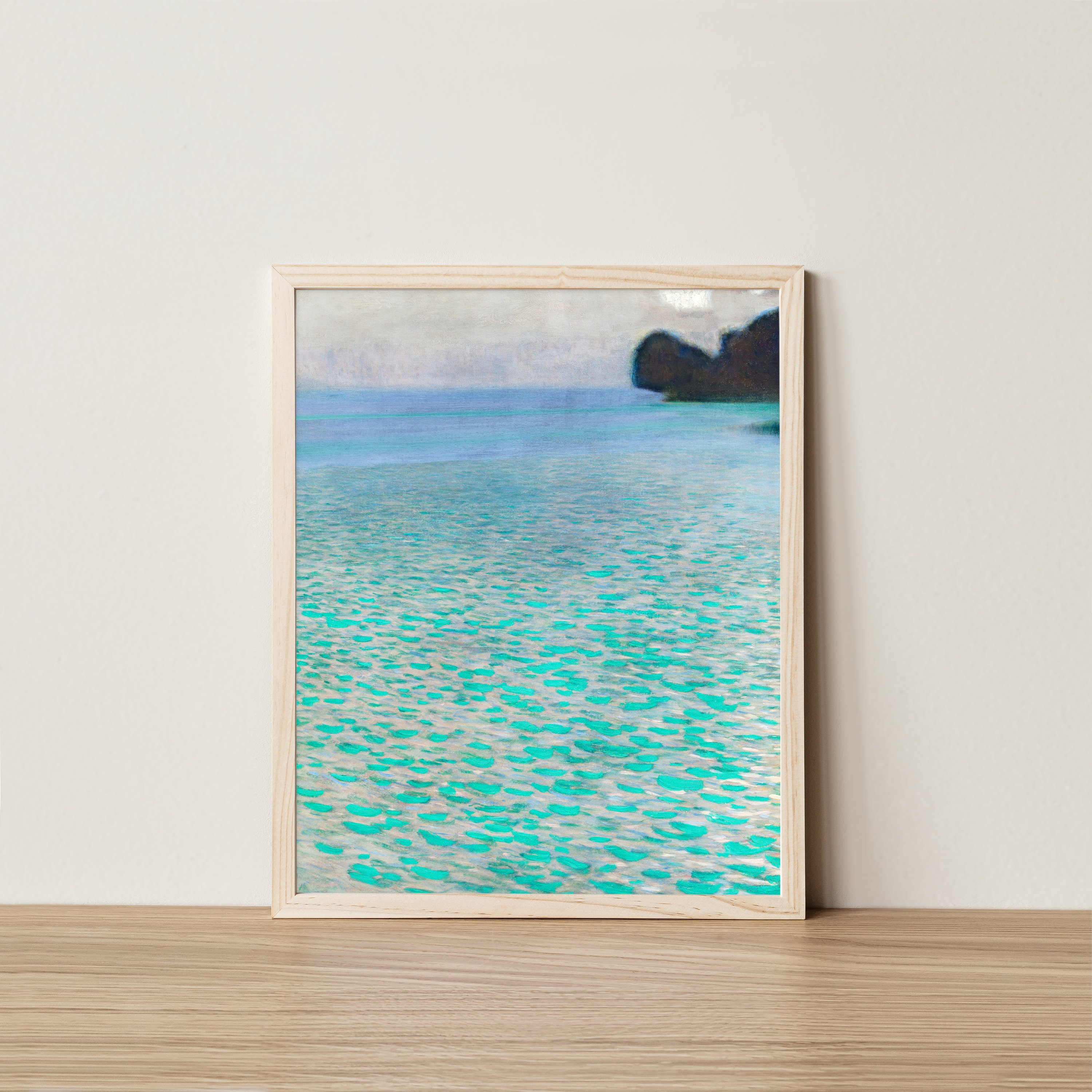 グスタフ クリムト アッターゼー プリント: ビンテージ湖の風景