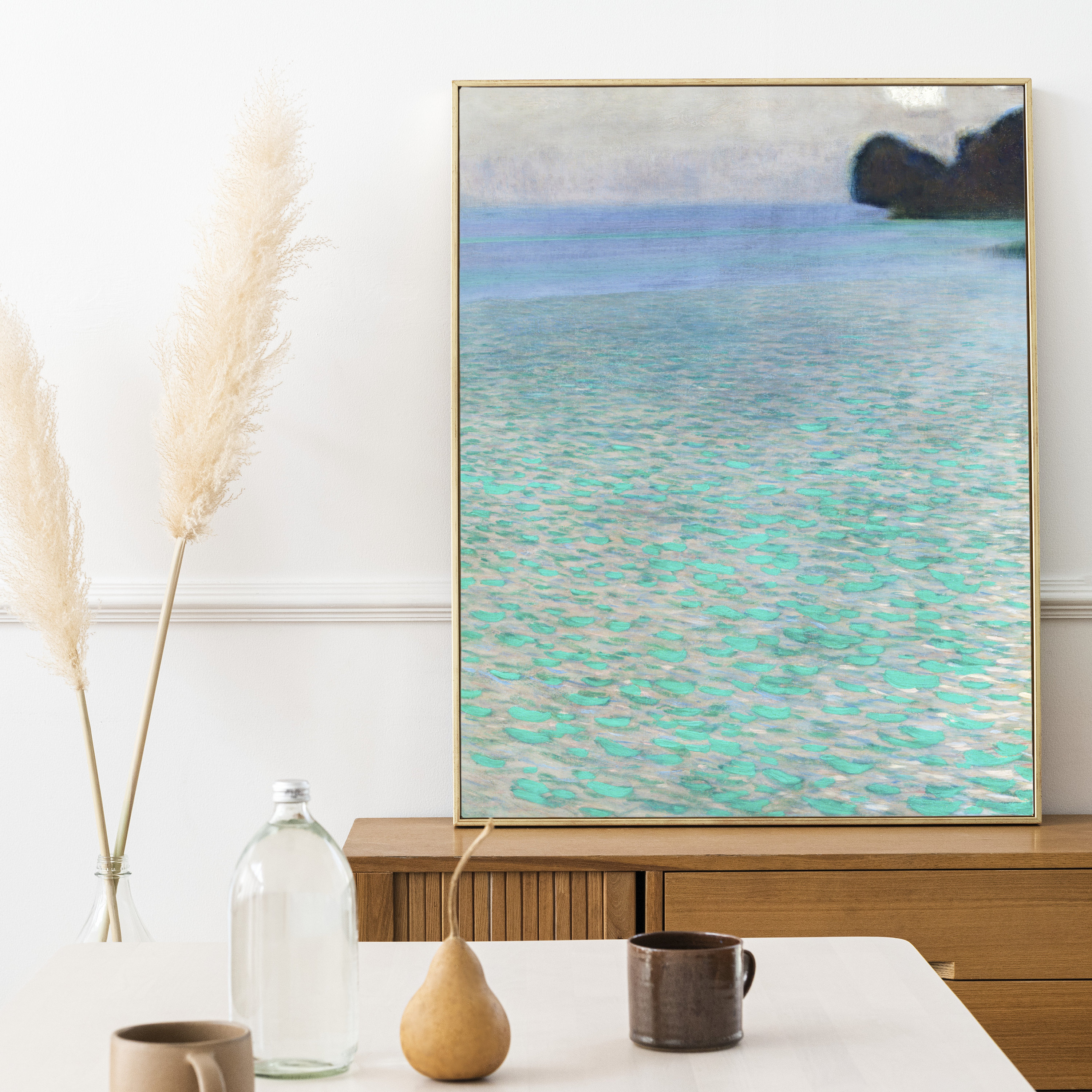 グスタフ クリムト アッターゼー プリント: ビンテージ湖の風景