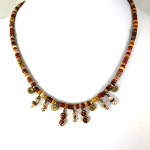 Mookaite boho necklace, charm necklace, gemstone jewelry