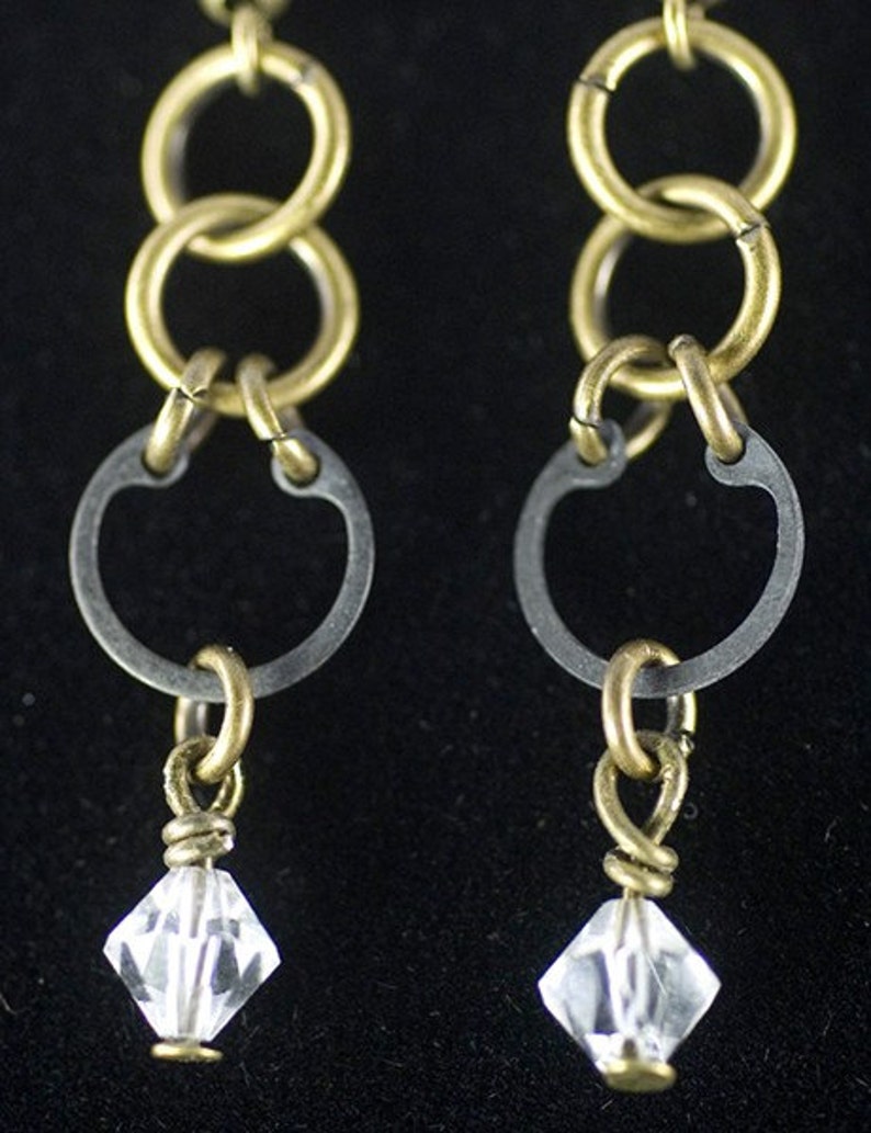 Hardware earrings crystal beads Etsy