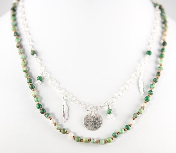Jade layered necklace deals