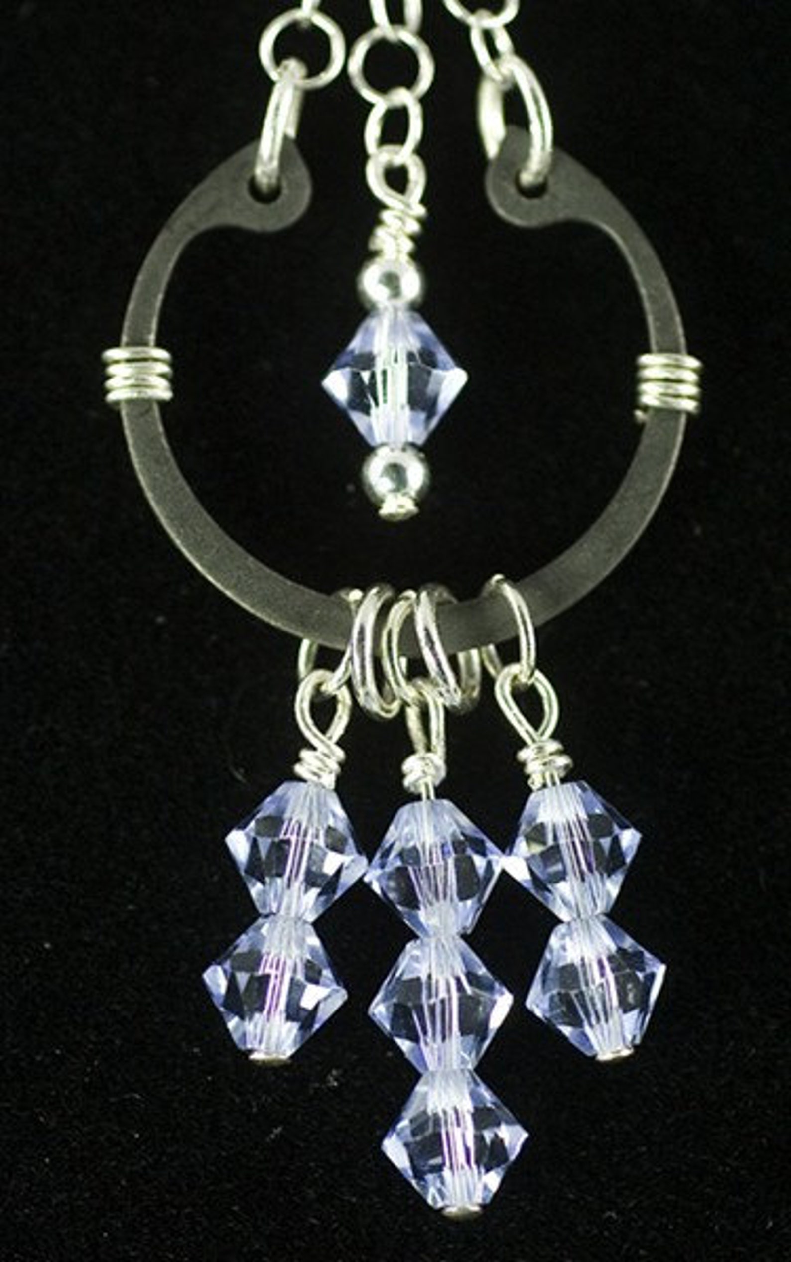 Crystal bead necklace hardware jewelry lavendar sterling Etsy