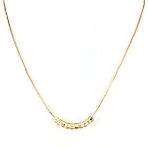 Gold minimalist beaded necklace, delicate necklace