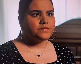 As seen on Law and Order: SVU, Lapis Lazuli and Sterling Silver Necklace, Beaded Necklace Worn On TV, Minimalist Jewelry